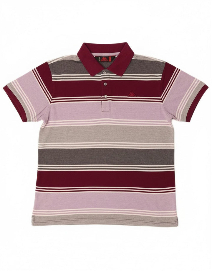 Polo Kappa Hombre Grande De Algodón A Rayas Multicolor