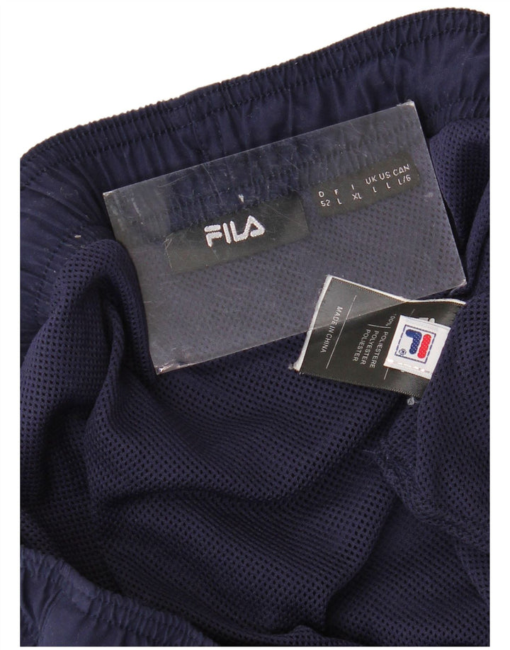 FILA Pantalones cortos deportivos gráficos para hombre poliéster azul marino grande