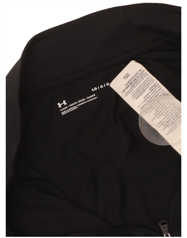 Under Armour Hombre Zip Neck Jersey Chándal Top Grande Poliéster Negro