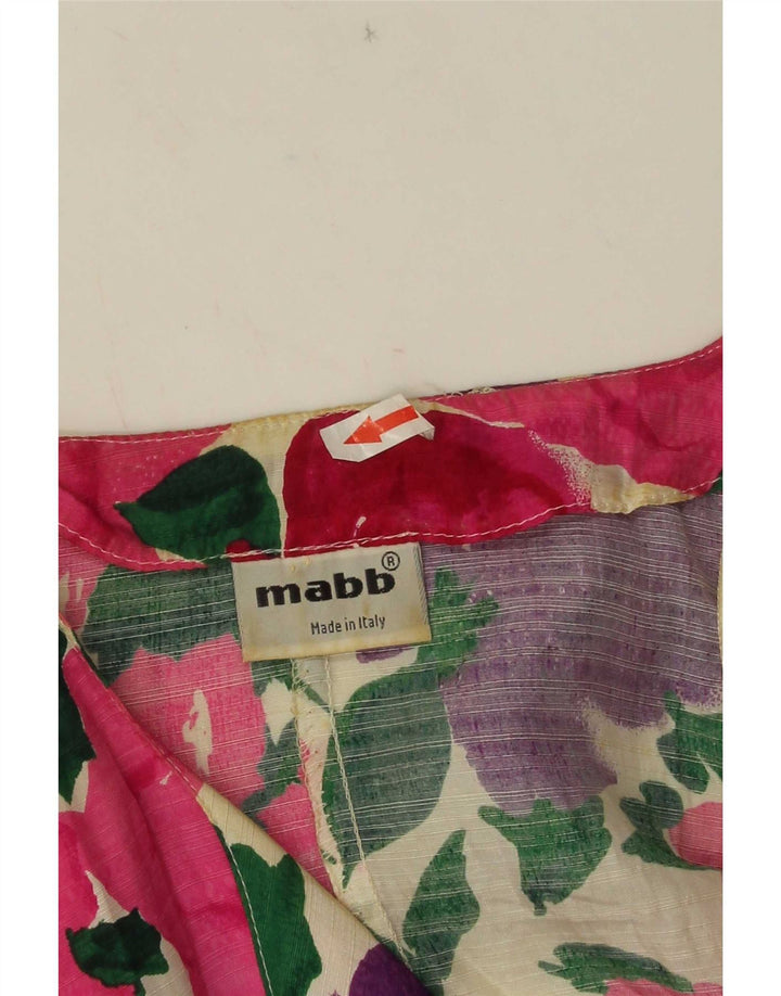 mabb Chaqueta Blazer de 4 Botones para Mujer IT 42 Mediana Multicolor Floral