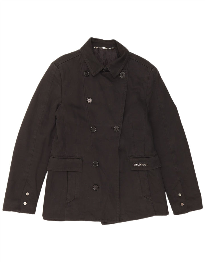Bikkembergs Chaqueta tipo blazer con doble botonadura para mujer IT 50 XL Algodón negro