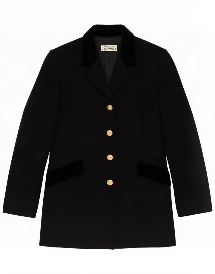Alberto Biani Chaqueta Blazer de 4 Botones para Mujer IT 40 Mediana Lana Negra