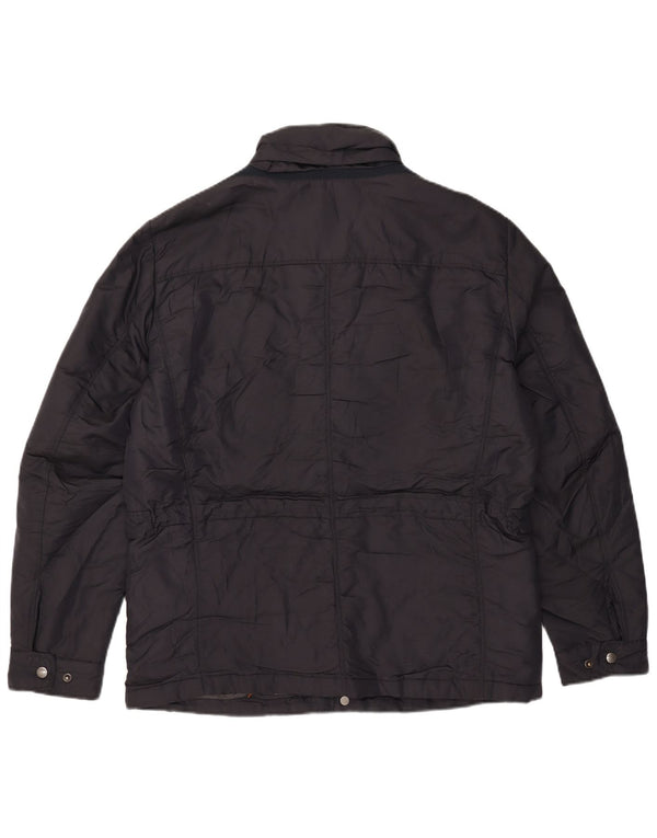 Geox - Chaqueta utilitaria con capucha para hombre, talla 40, talla grande, poliamida azul marino