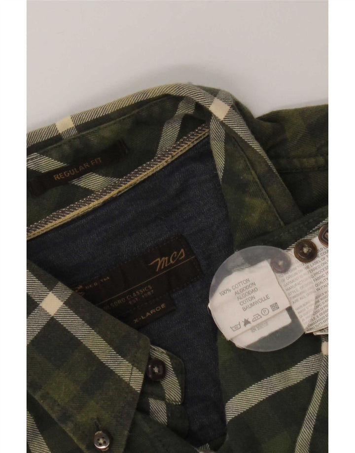 Marlboro Classics Camisa De Franela Hombre XL Algodón A Cuadros Verde