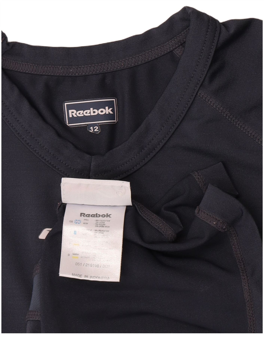 Reebok Camiseta para niño Top 11-12 años Gris Colorblock Poliéster