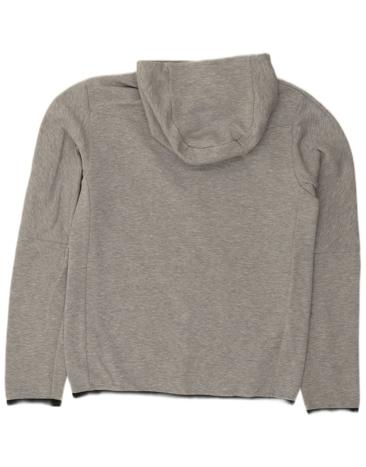 Nike Sudadera con capucha y cremallera para hombre, talla pequeña, algodón moteado gris