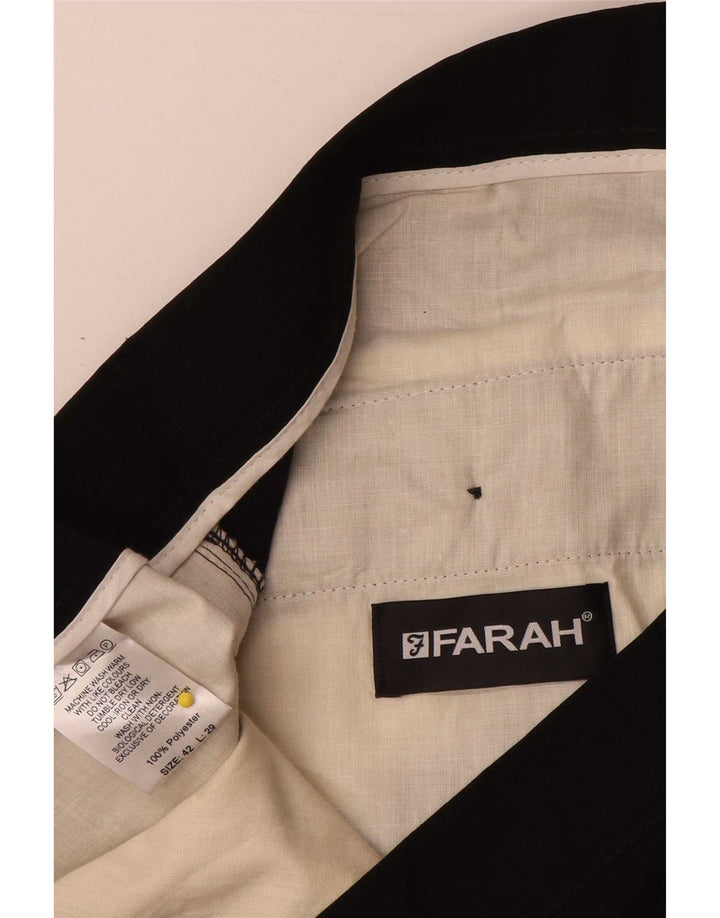 Farah Pantalones Casuales Rectos Para Hombre W42 L29 Poliéster Negro