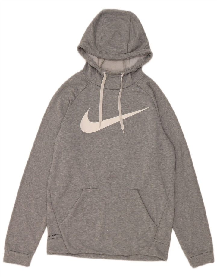Nike Dri Fit Graphic Sudadera con capucha para hombre, talla pequeña, poliéster moteado gris