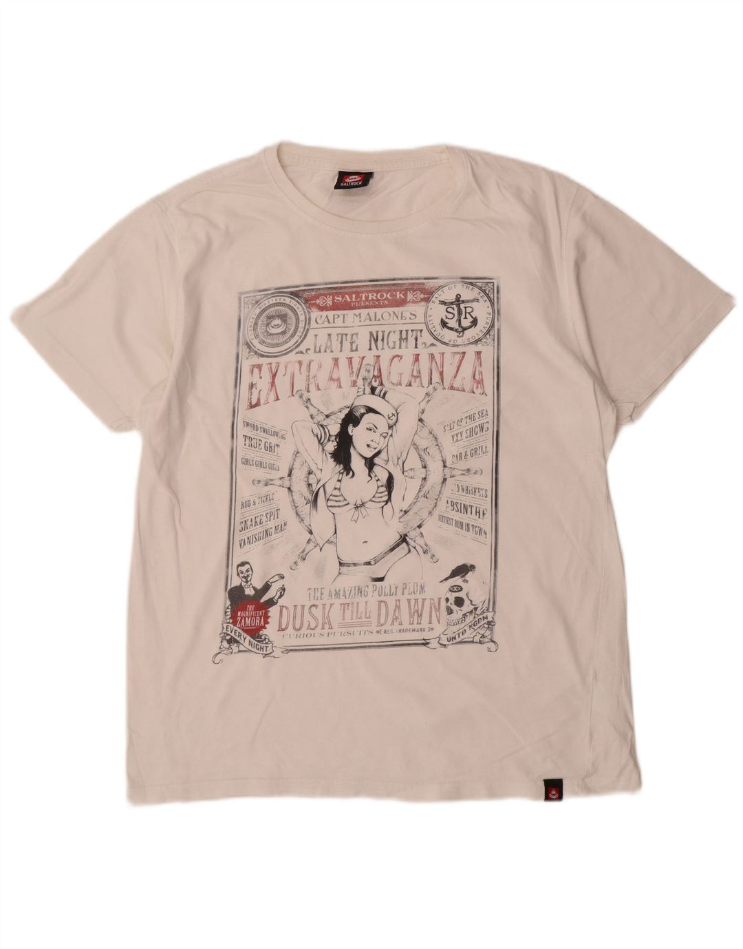 Saltrock - Camiseta gráfica para hombre, talla mediana, color blanco