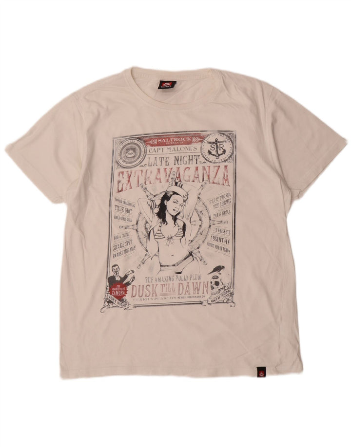 Saltrock - Camiseta gráfica para hombre, talla mediana, color blanco