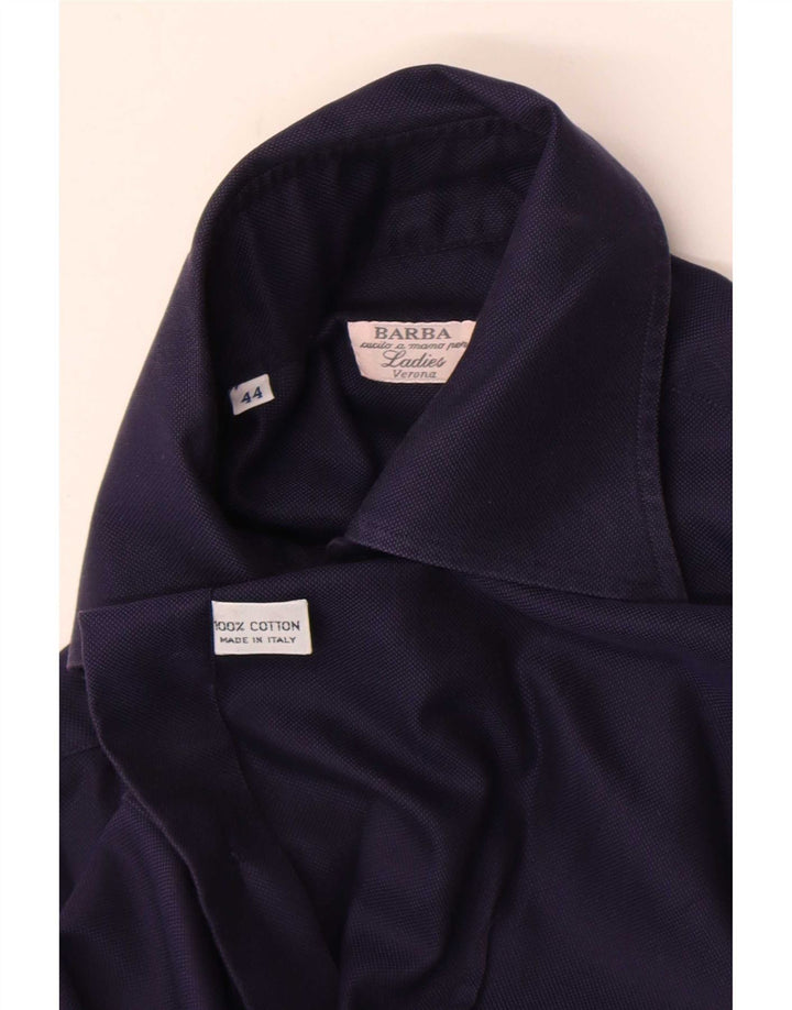 Camisa Barba Mujer IT 44 Medium Azul Marino Algodón