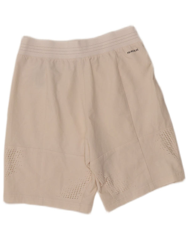 Adidas Hombre Pantalones Cortos Deportivos Pequeños Poliéster Blanco Roto