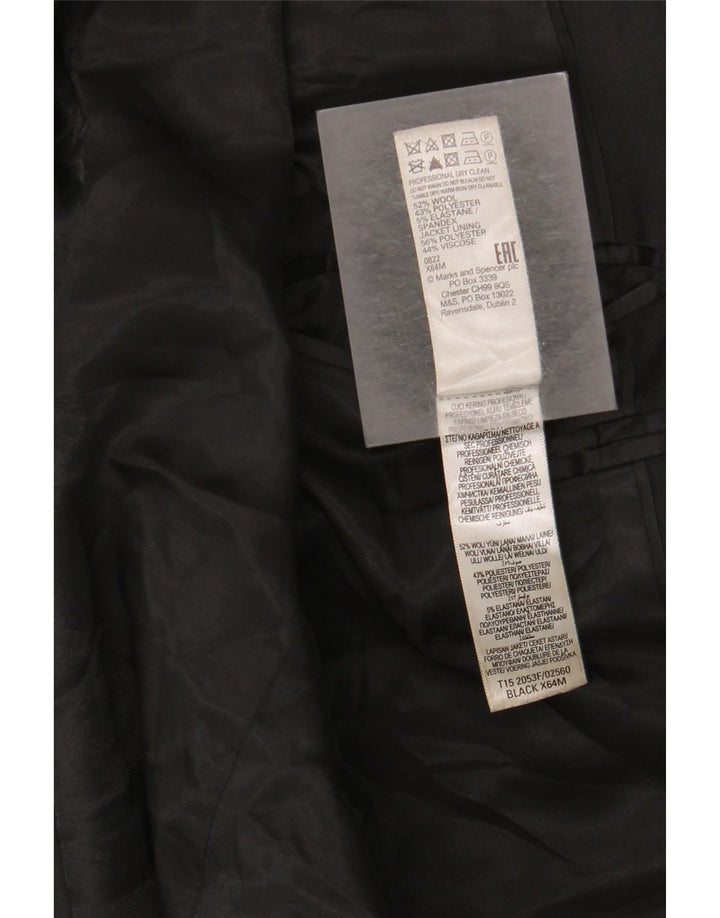 Marks & Spencer Chaqueta tipo blazer de 2 botones para hombre UK 38 Mediana lana negra