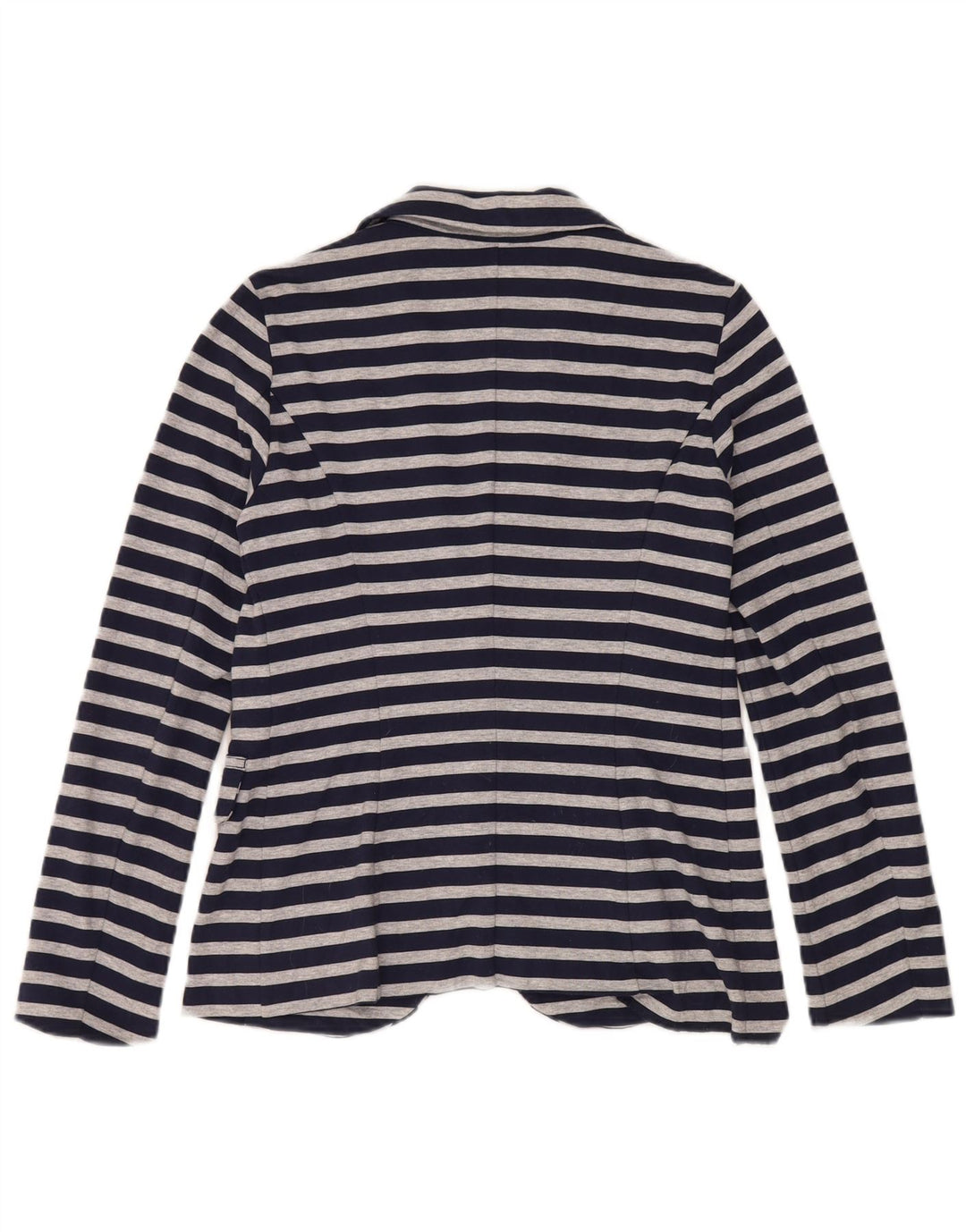 Benetton Chaqueta Americana De 1 Botón Para Mujer UK 40 Small Azul Marino A Rayas