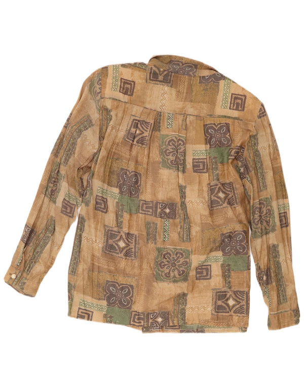Camisa vintage para mujer Reino Unido 18 XL Marrón Floral