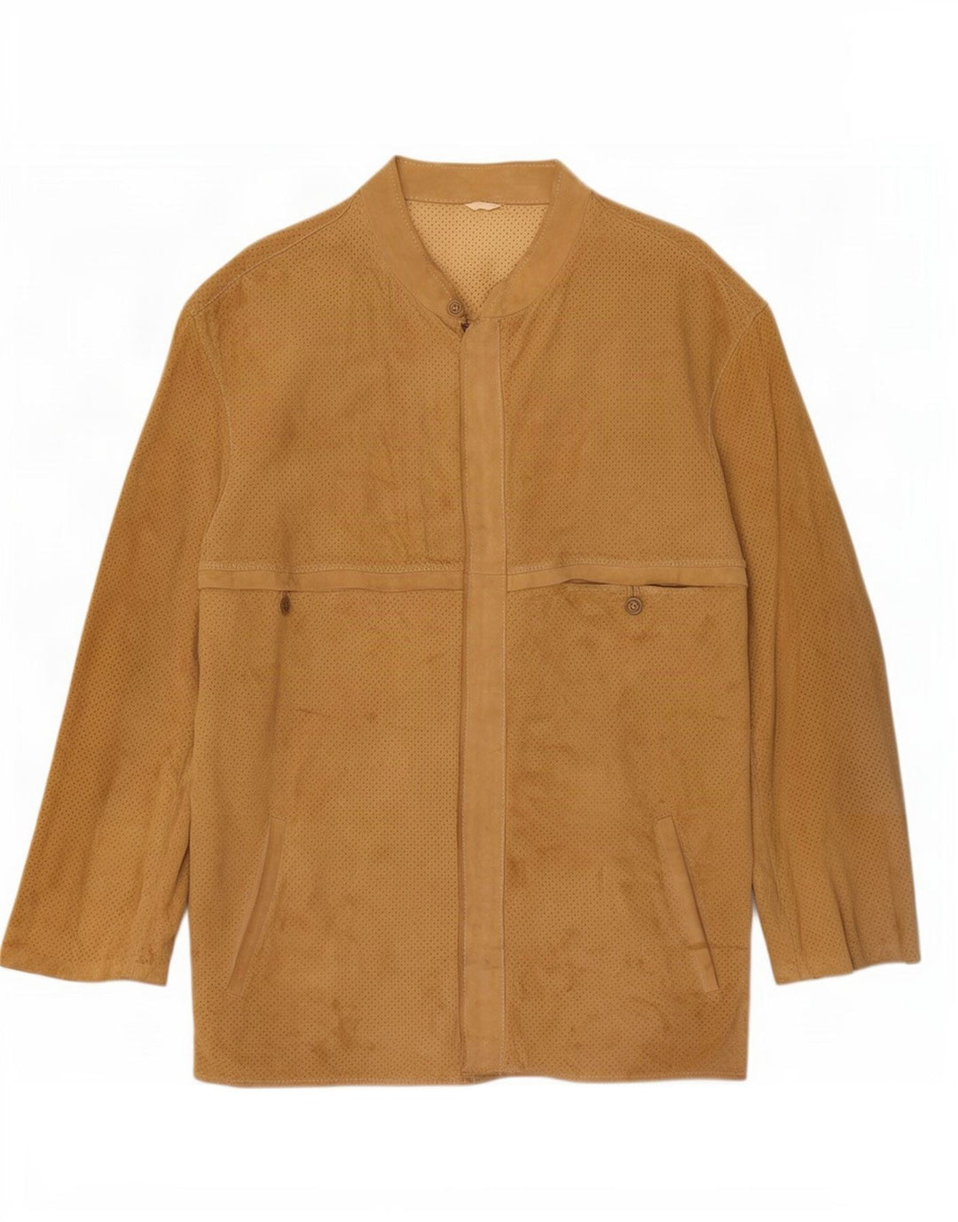 Vintage hombres ante chaqueta Reino Unido 34 XS Beige