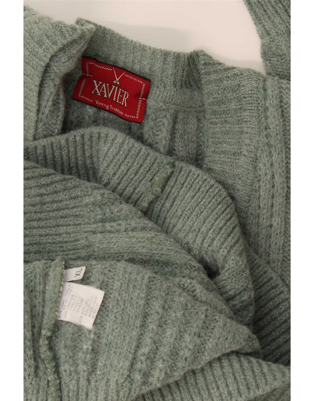 Xavier Hombre Jersey Con Cuello En V Jersey XL Lana Verde