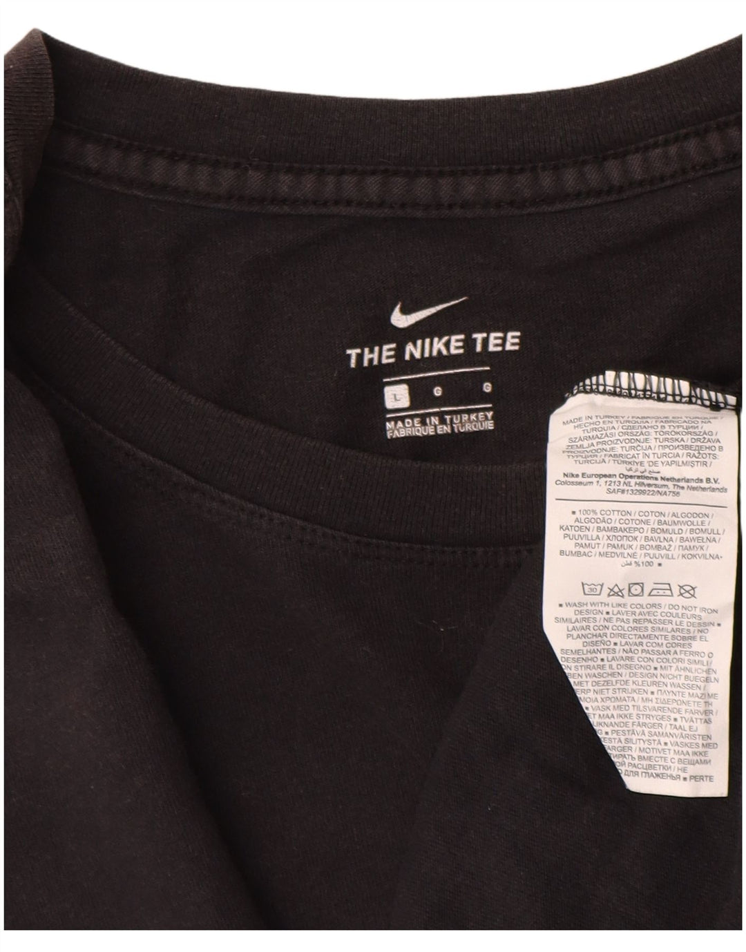 Nike - Camiseta gráfica para hombre, talla grande, algodón negro