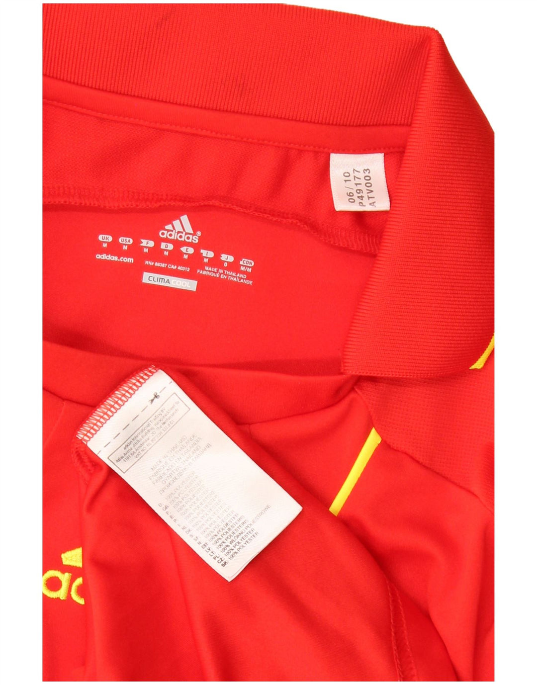 Polo ADIDAS Climacool para hombre Poliéster color block rojo medio