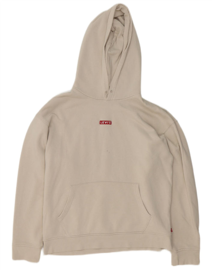 Levi's Hombre Relaxed Sudadera Con Capucha Jersey De Algodón Blanco Medio