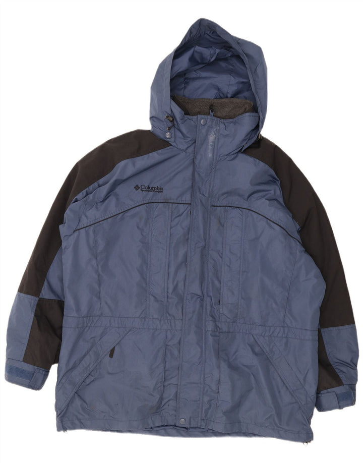 Columbia Chaqueta cortavientos Interchange para hombre UK 42 XL Azul Colorblock