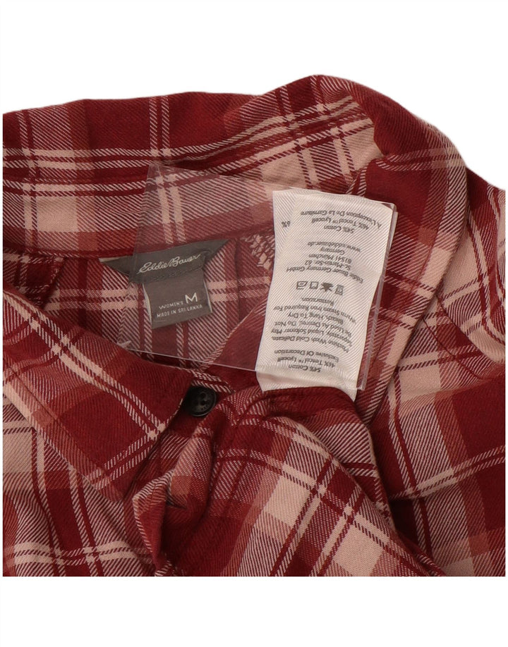 EDDIE BAUER Camisa de franela larga y holgada para mujer UK 44 Medium Red Check