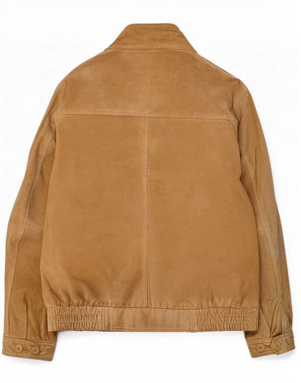 Chaqueta de ante vintage para hombre IT 54 2XL Cuero beige