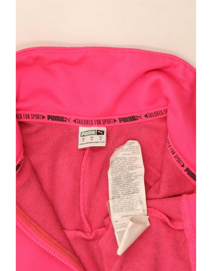 Puma Mujer Oversize Graphic Zip Neck Sudadera Jumper UK 14 Medium Pink