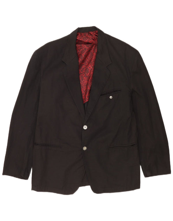 Mash Chaqueta tipo blazer de 2 botones para hombre UK 40 Grande Algodón negro