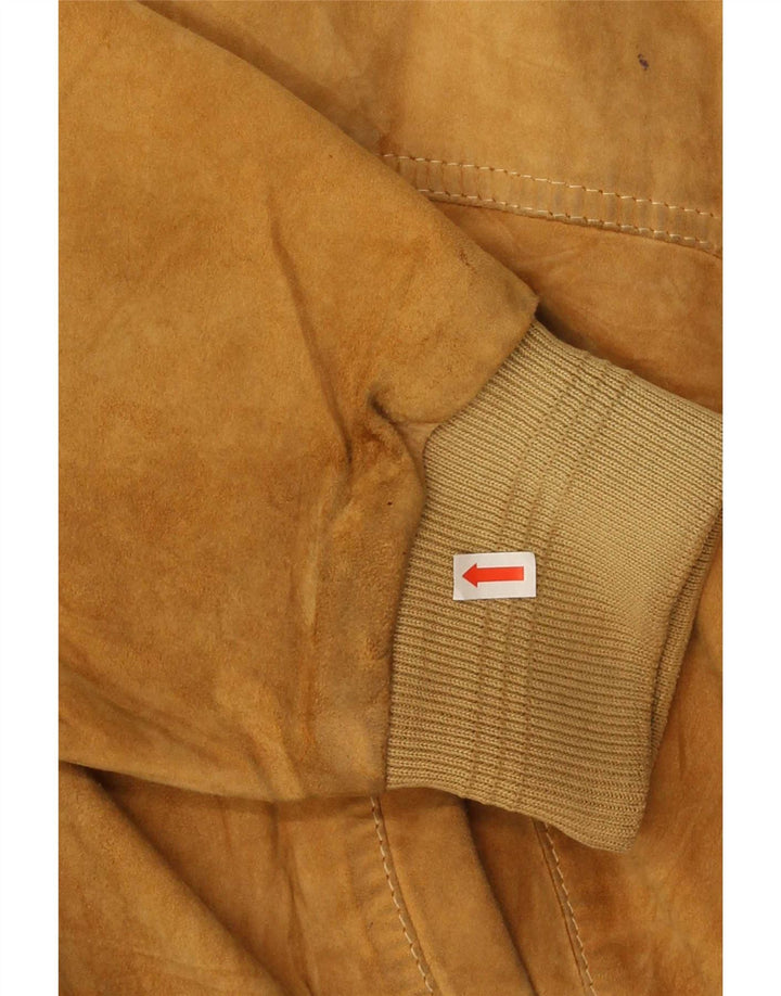 Vintage hombres ante bomber chaqueta IT 50 grande beige