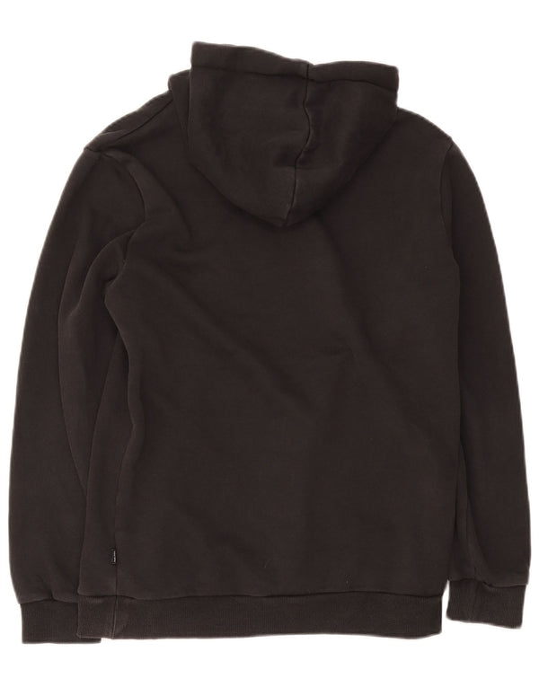 Puma Sudadera con capucha gráfica para hombre, talla pequeña, algodón negro