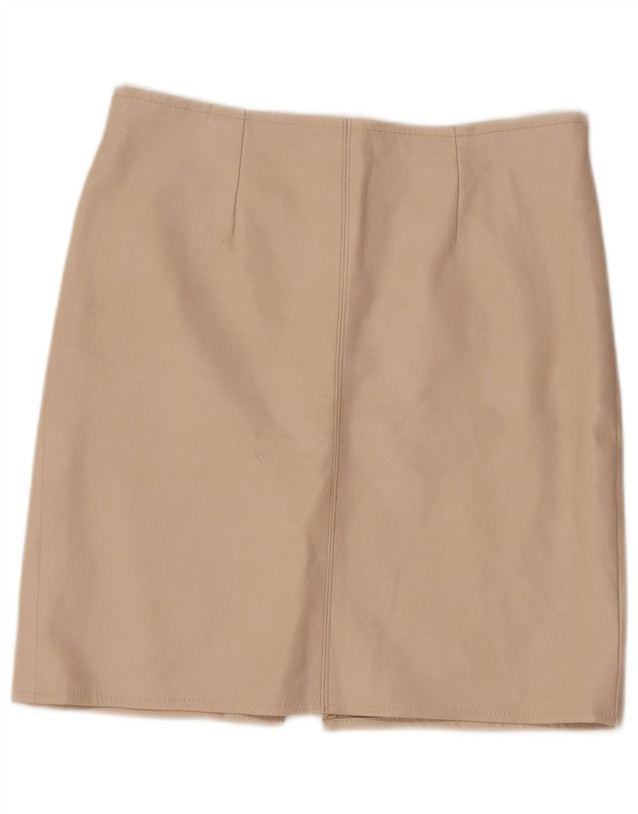 Falda de cuero vintage para mujer W30 Beige medio