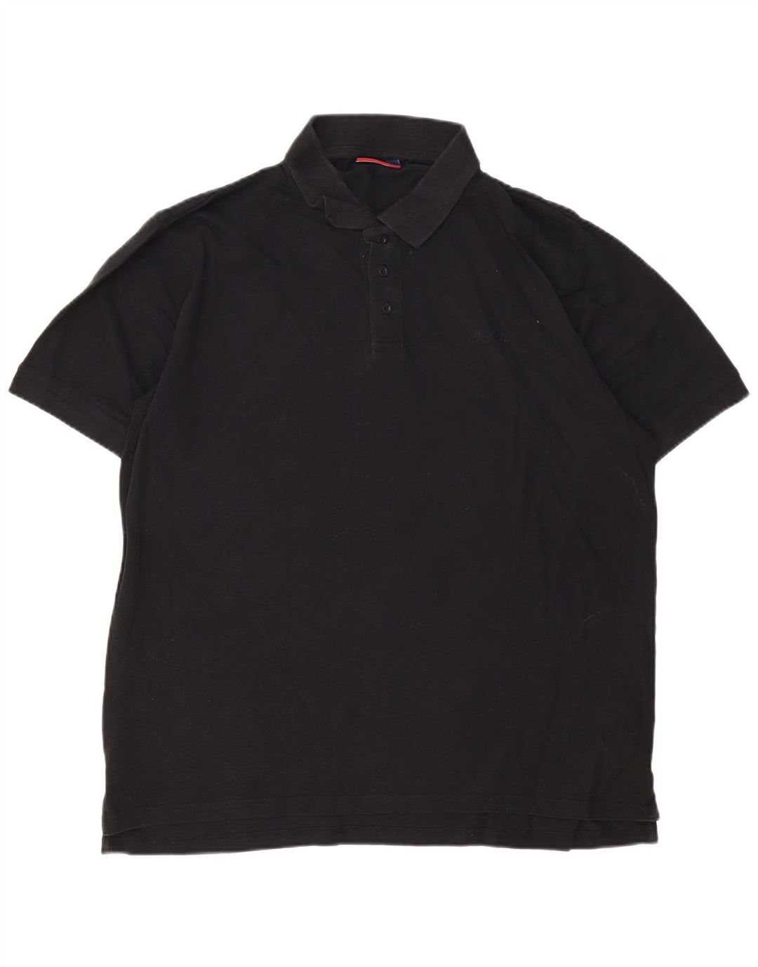 Pierre Cardin Polo para hombre grande de algodón negro