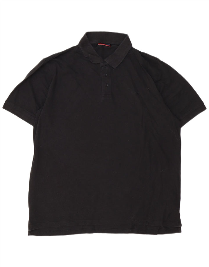 Pierre Cardin Polo para hombre grande de algodón negro