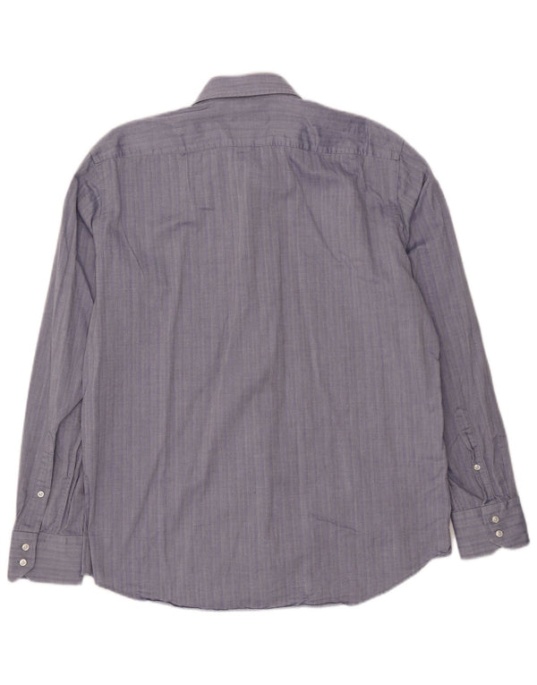 Hugo Boss Camisa de corte regular para hombre Talla 41 16 Algodón a rayas azul grande