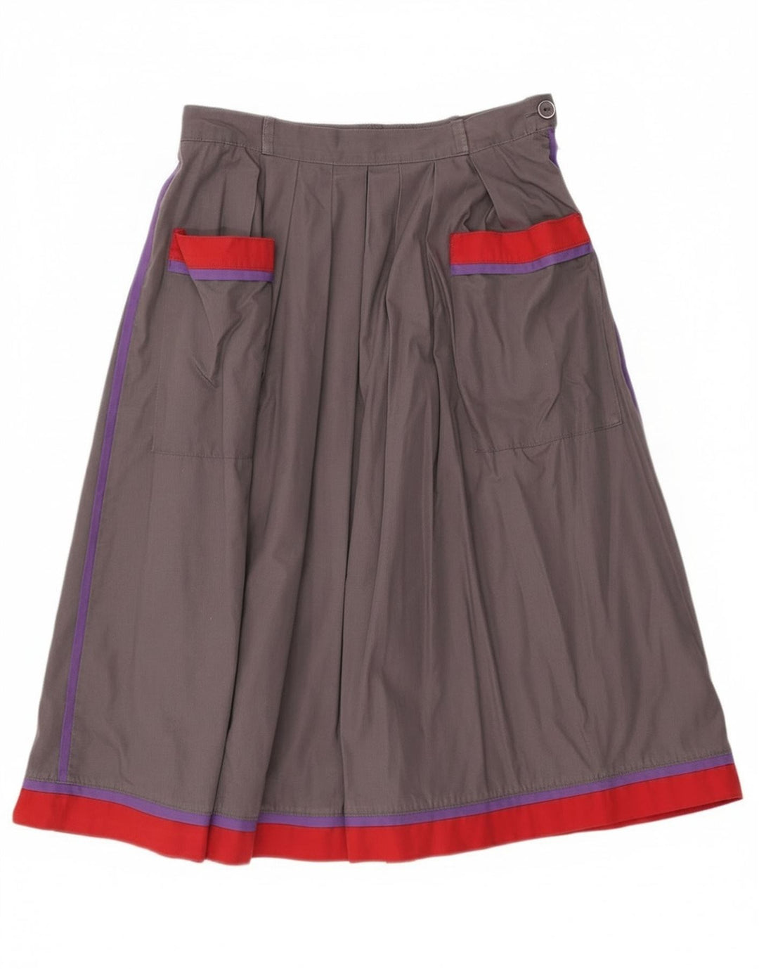Falda acampanada vintage para mujer EU 40 Mediana W28 Bloque de color gris