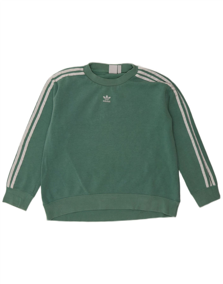 Adidas - Sudadera extragrande para mujer, talla 8, algodón verde pequeño