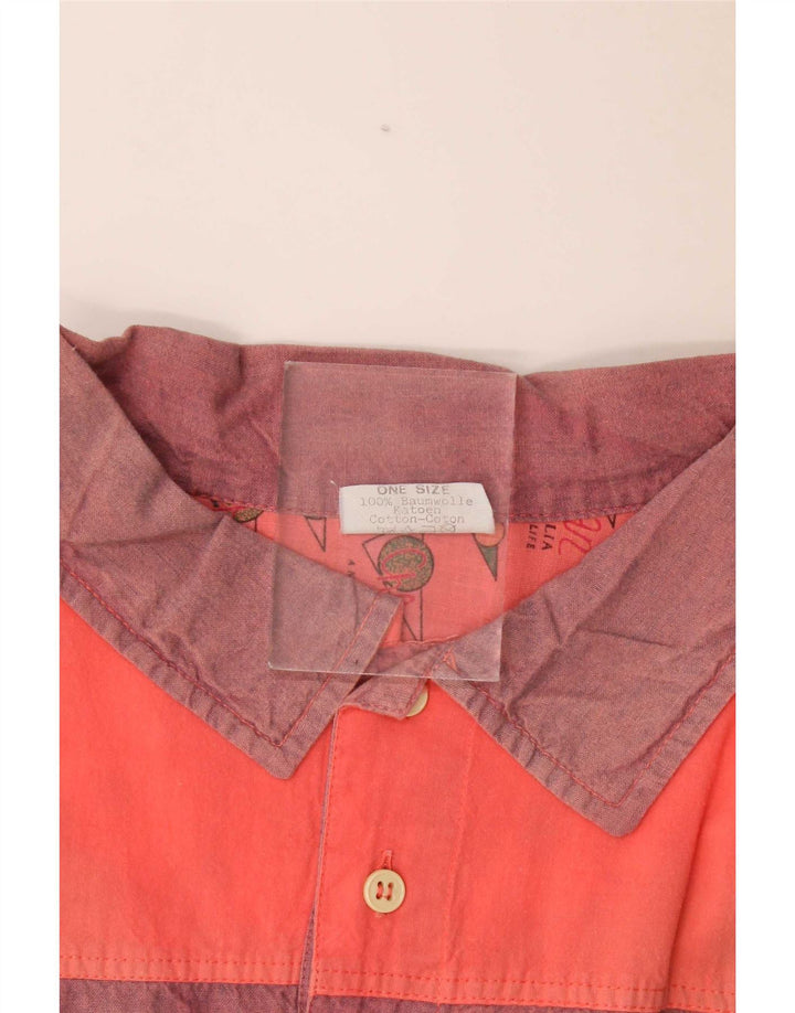 Chewan Camisa tipo pulóver de manga corta con estampado gráfico para hombre Talla única Bloque de color naranja