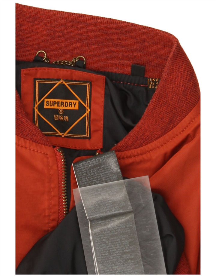 Superdry Chaqueta Bomber Extragrande Mujer UK 8 Small Nylon Rojo