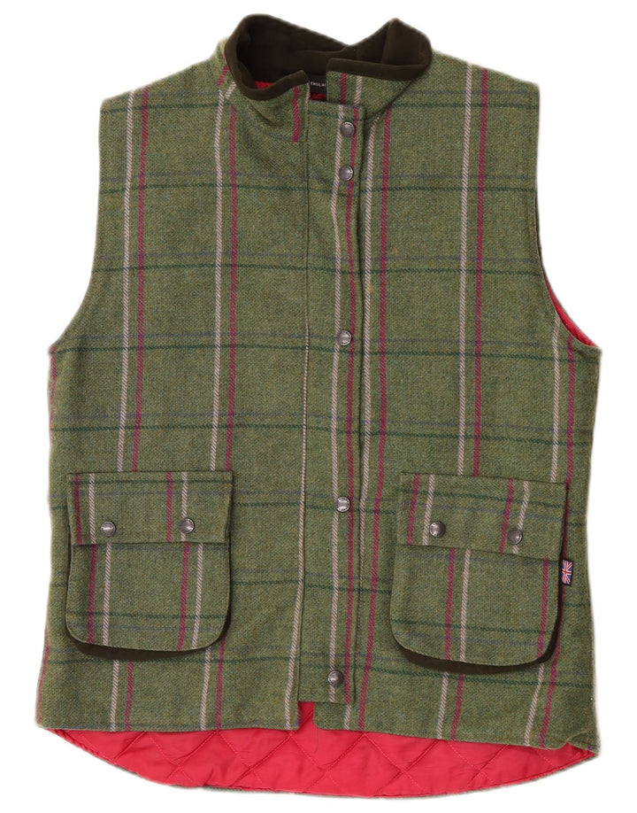 Game Technical Apparel Chaleco para mujer UK 40 Lana a cuadros verde grande