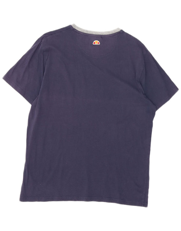 Ellesse Hombre Camiseta Gráfica Top XL Azul Marino Algodón
