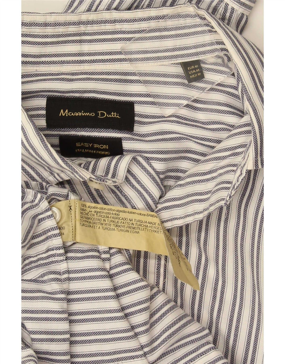 Camisa Massimo Dutti Hombre Mediana Algodón Rayas Blancas