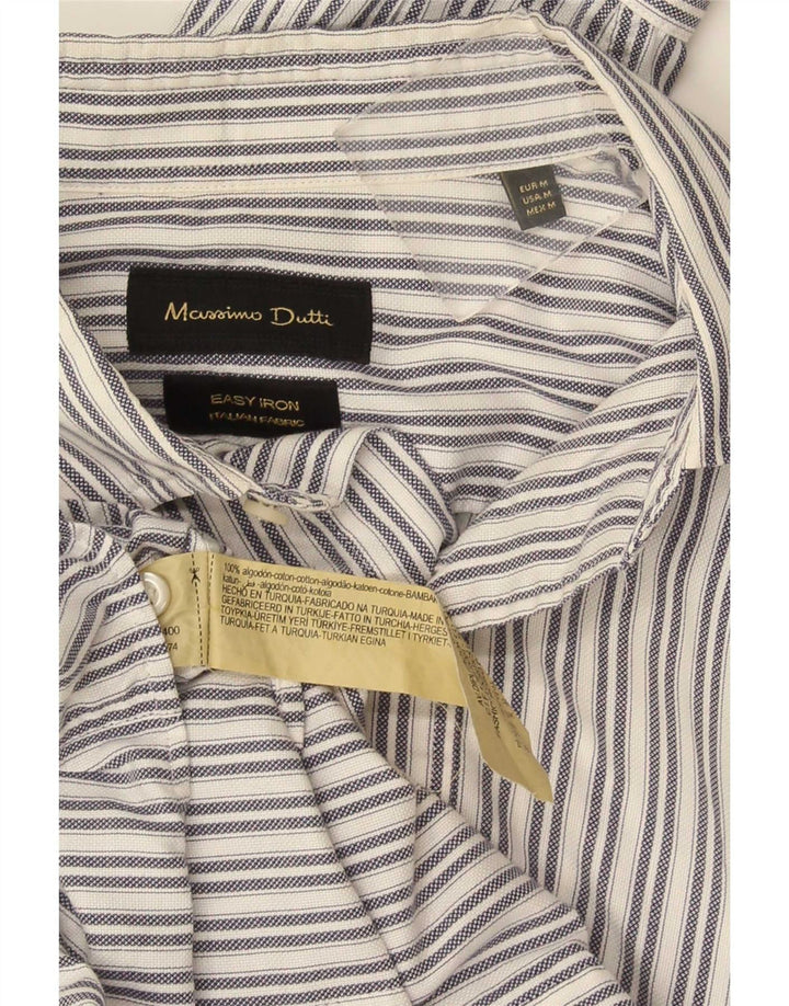 Camisa Massimo Dutti Hombre Mediana Algodón Rayas Blancas