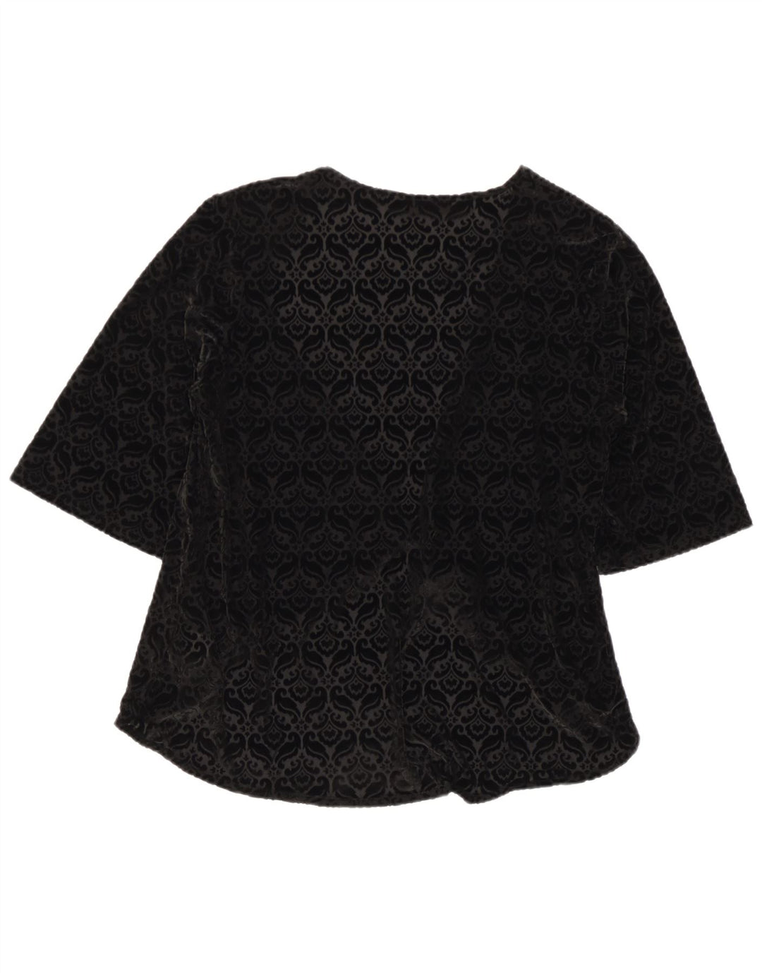 Top de tirantes abierto de terciopelo para mujer UK 40 Mediano Negro Paisley Poliéster