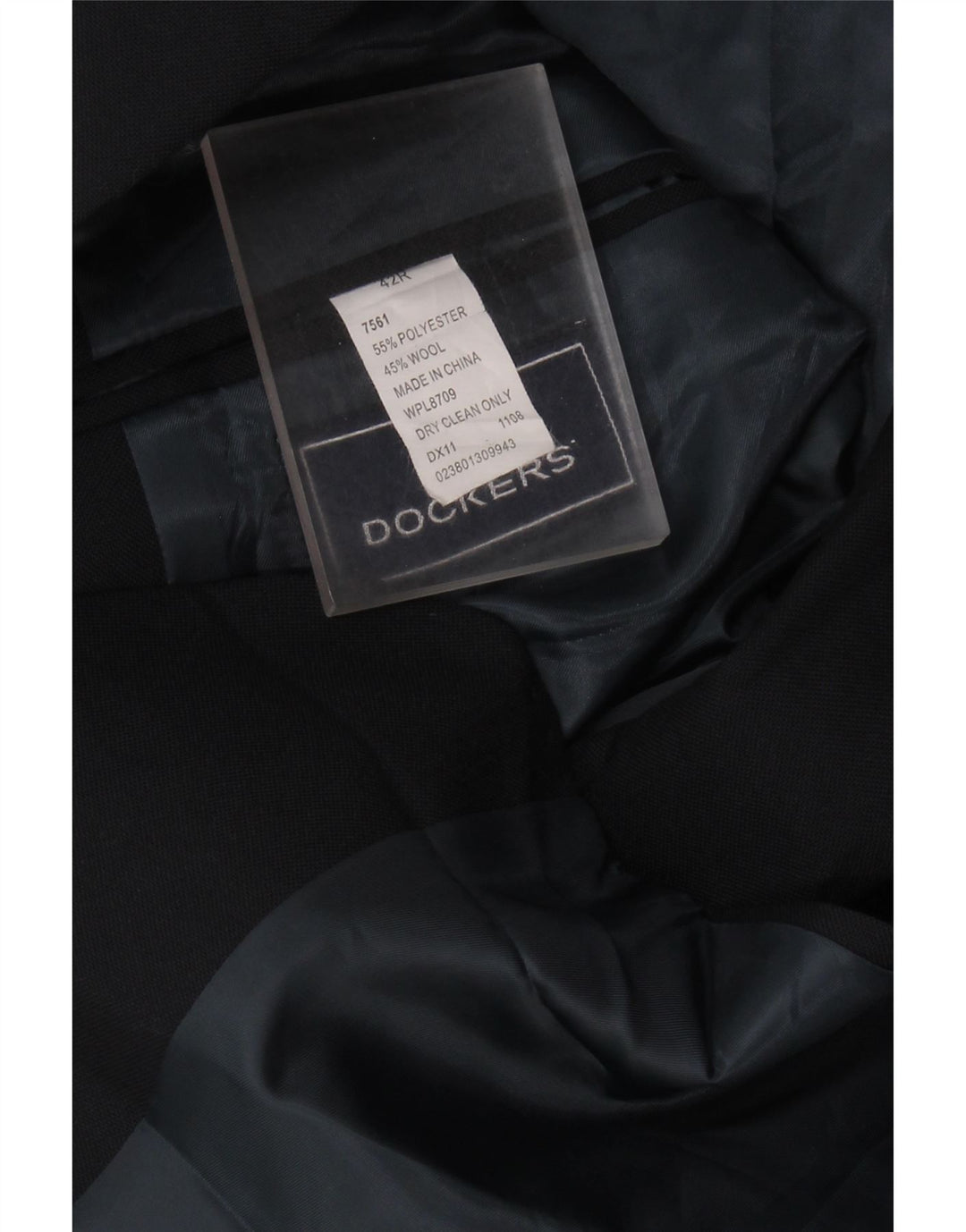 DOCKERS Chaqueta tipo blazer de 2 botones para hombre UK 42 XL Poliéster negro