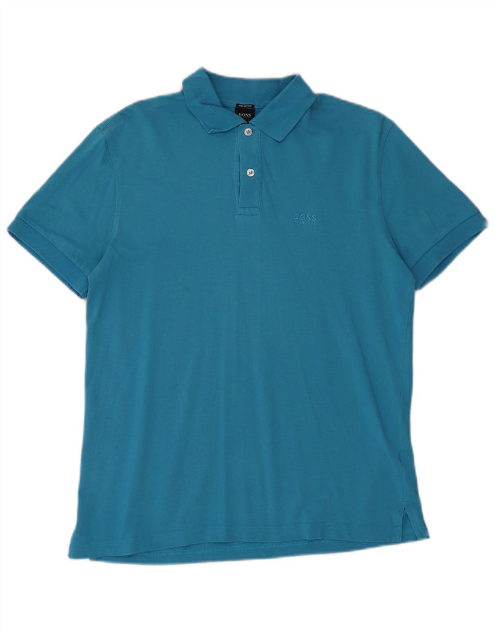 Hugo Boss Hombre | Polo Regular Fit De Algodón Azul Medio