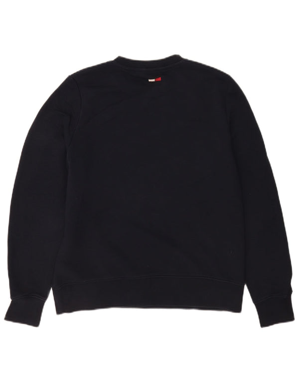 Tommy Hilfiger Sudadera gráfica para mujer Jumper UK 10 Small Azul marino