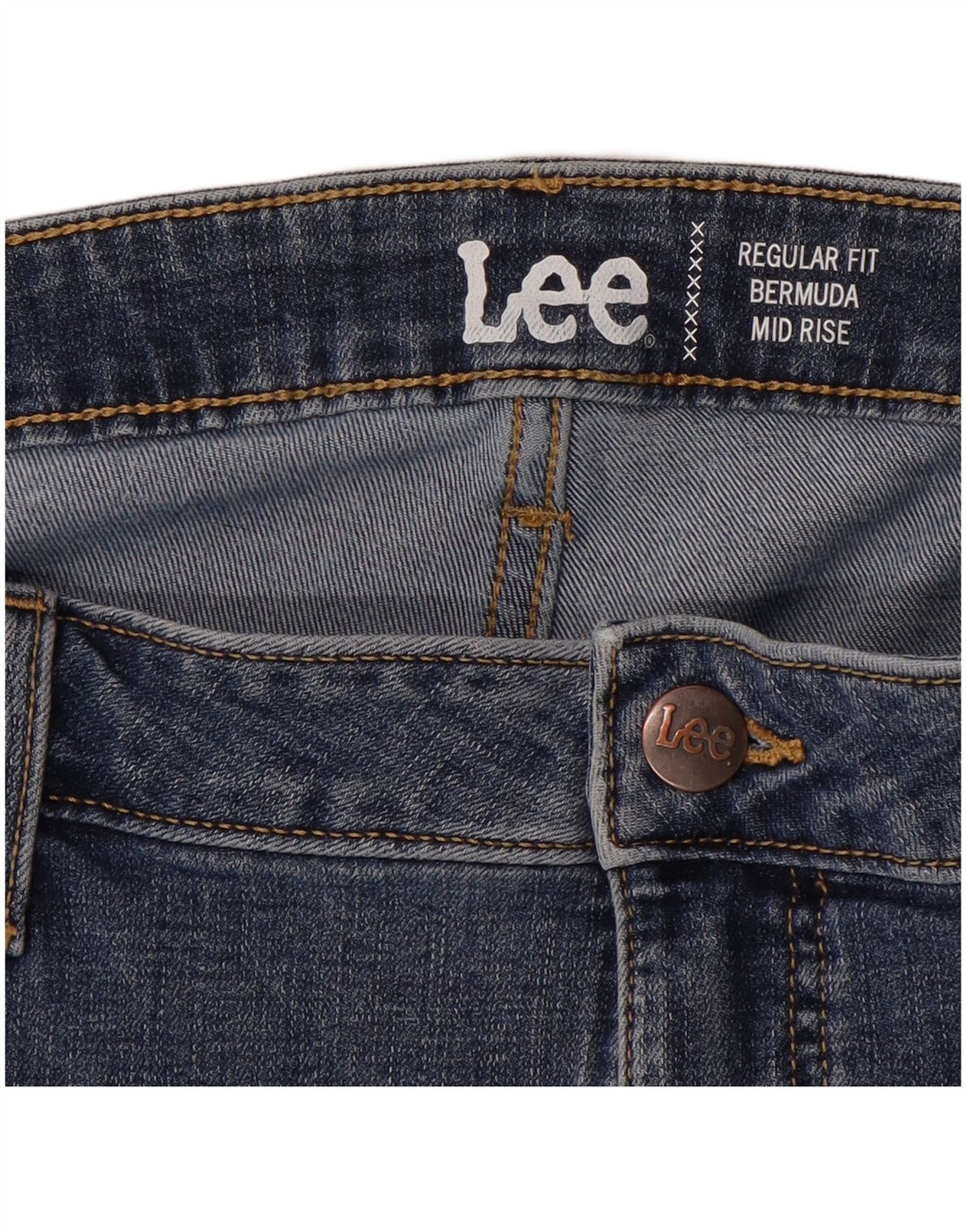 LEE Bermudas vaqueras de talle medio y corte regular para mujer W44 3XL Azul