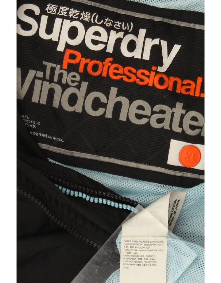 Superdry Chaqueta impermeable con capucha The Windcheater para mujer UK 40 XL Nylon negro
