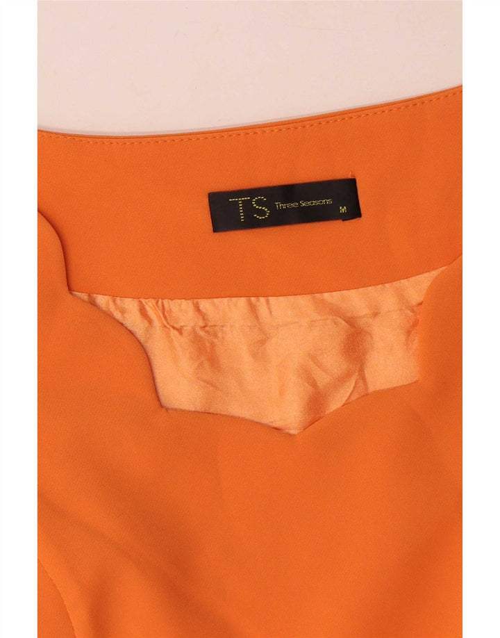 Vintage mujer A-Line vestido Reino Unido 12 naranja medio